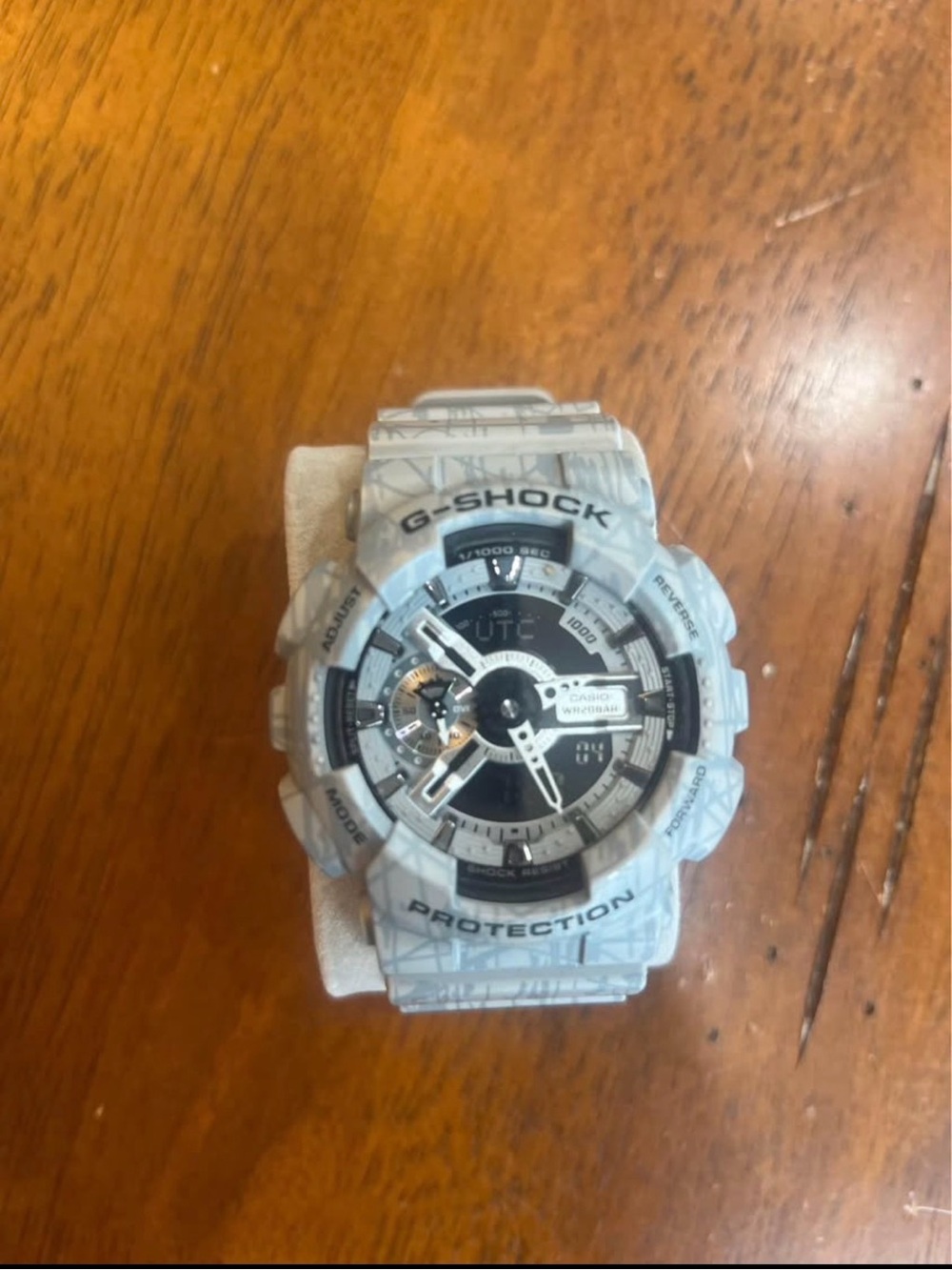 G-Shock White Marble Camouflage Analog-Digital Watch